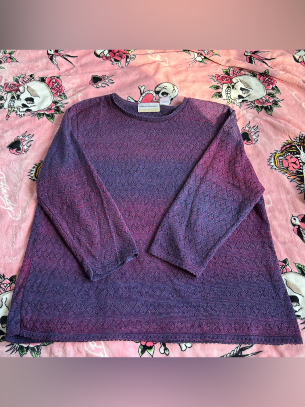 Women’s Alfred Dunner 3/4 Sleeve Purple Top Size 1X